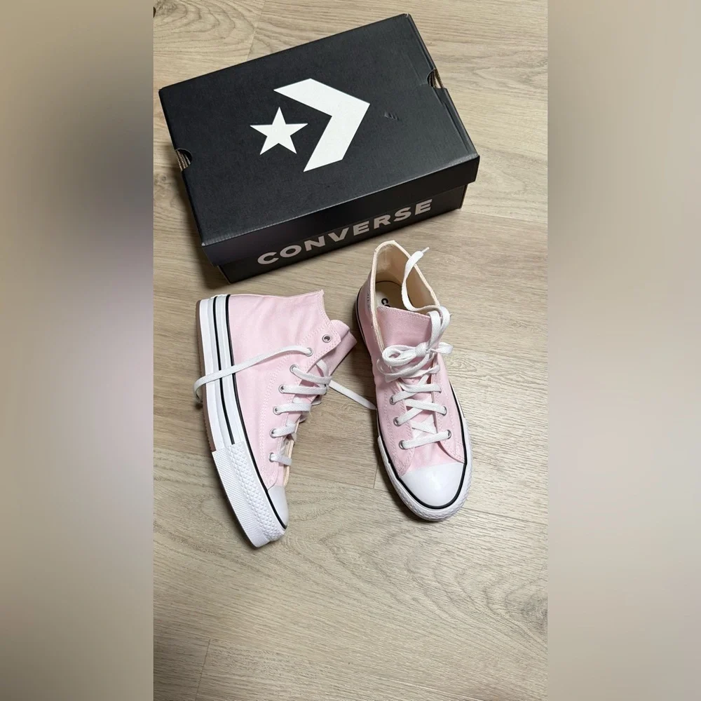 Converse Pink Low-Top Canvas Sneakers with White Accents